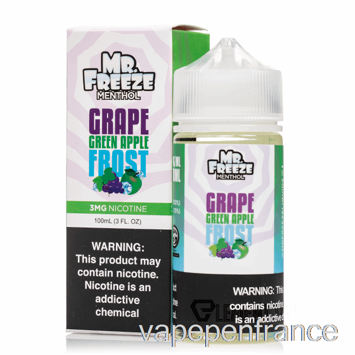 Gel De Pomme Verte Raisin - Mr Freeze - Stylo Vape 100 Ml 6 Mg